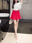 A-line Date Night Belt Polyester Plain Skirt (Style V102018)
