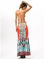 Maxi A-line Pattern Polyester Floral Skirt (Style V102039)