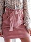 Mini A-line Date Night Corduroy Plain Skirt (Style V102054)