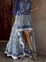 Maxi Asymmetrical Date Night Polyester Floral Skirt (Style V102055)