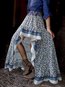 Maxi Asymmetrical Date Night Polyester Floral Skirt (Style V102055)