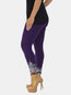 Ankle Length Skinny Lace Polyester Plain Leggings (Style V102072)