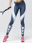 Ankle Length Skinny Sports Pattern Striped Leggings (Style V102076)