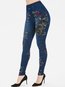 Ankle Length Casual Pattern Polyester Floral Leggings (Style V102081)