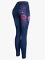 Ankle Length Skinny Casual Polyester Floral Leggings (Style V102086)