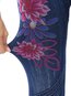 Ankle Length Skinny Casual Polyester Floral Leggings (Style V102086)
