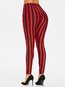 Skinny Casual Pattern Polyester Striped Leggings (Style V102087)