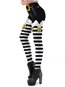 Ankle Length Skinny Casual Polyester Striped Leggings (Style V102094)