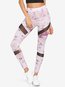 Skinny Fashion Pattern Polyester Floral Leggings (Style V102097)