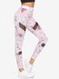 Skinny Fashion Pattern Polyester Floral Leggings (Style V102097)