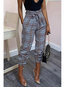 Mid-Calf Slim Office Belt Plaid Pants (Style V102116)