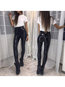 Ankle Length Skinny Sexy Pu Leather Plain Leggings (Style V102167)
