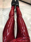 Ankle Length Skinny Sexy Pu Leather Plain Leggings (Style V102167)