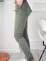 Ankle Length Skinny Pockets Cotton Blends Plain Leggings (Style V102168)