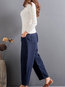 Ankle Length Loose Elegant Pockets Polyester Pants (Style V102175)