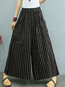 Ankle Length Slow Life Pockets Polyester Striped Pants (Style V102179)