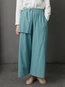 Ankle Length Loose Date Night Button Cotton Pants (Style V102180)