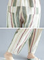 Ankle Length Loose Office Cotton Striped Pants (Style V102181)