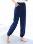 Ankle Length Loose Elegant Velvet Plain Pants (Style V102182)