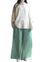 Ankle Length Loose Elegant Pockets Plain Pants (Style V102195)
