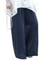 Ankle Length Loose Elegant Pockets Plain Pants (Style V102195)