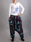 Ankle Length Loose Pockets Polyester Floral Pants (Style V102197)