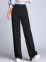 Ankle Length Loose Button Polyester Plain Pants (Style V102207)