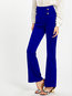 Ankle Length Slim Office Button Polyester Pants (Style V102208)