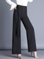 Ankle Length Office Buckle Polyester Plain Pants (Style V102210)