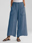 Ankle Length Loose Date Night Pockets Plain Pants (Style V102212)