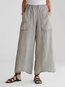 Ankle Length Loose Date Night Pockets Plain Pants (Style V102212)