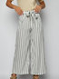 Ankle Length Loose Elegant Belt Polyester Pants (Style V102213)