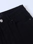 Loose Elegant Button Denim Plain Jeans (Style V102215)
