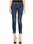 Ankle Length Elegant Button Denim Plain Jeans (Style V102216)