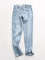 Ankle Length Elegant Button Denim Plain Jeans (Style V102216)