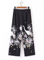 Ankle Length Loose Elegant Pattern Polyester Pants (Style V102217)