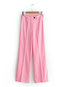 Ankle Length Loose Office Polyester Plain Pants (Style V102218)