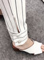 Ankle Length Elegant Pattern Polyester Striped Pants (Style V102219)