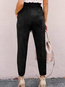 Ankle Length Loose Belt Polyester Plain Pants (Style V102220)