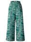 Loose Elegant Pattern Polyester Floral Pants (Style V102221)