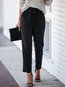 Ankle Length Slim Elegant Pockets Plain Pants (Style V102224)