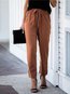 Ankle Length Slim Elegant Pockets Plain Pants (Style V102224)