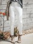 Skinny Elegant Patchwork Polyester Plain Pants (Style V102227)