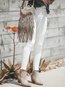 Skinny Elegant Patchwork Polyester Plain Pants (Style V102227)