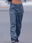 Ankle Length Loose Fashion Button Plain Pants (Style V102228)