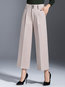 Ankle Length Loose Office Button Polyester Pants (Style V102232)