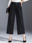 Ankle Length Loose Office Button Polyester Pants (Style V102232)