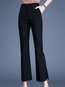Ankle Length Office Pockets Cotton Plain Pants (Style V102233)