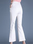 Ankle Length Office Pockets Cotton Plain Pants (Style V102233)