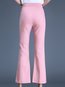 Ankle Length Office Pockets Cotton Plain Pants (Style V102233)
